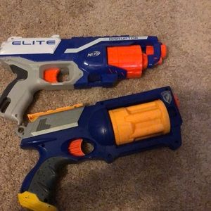Nerf guns. Elite Disruptor and maverick rev-6
